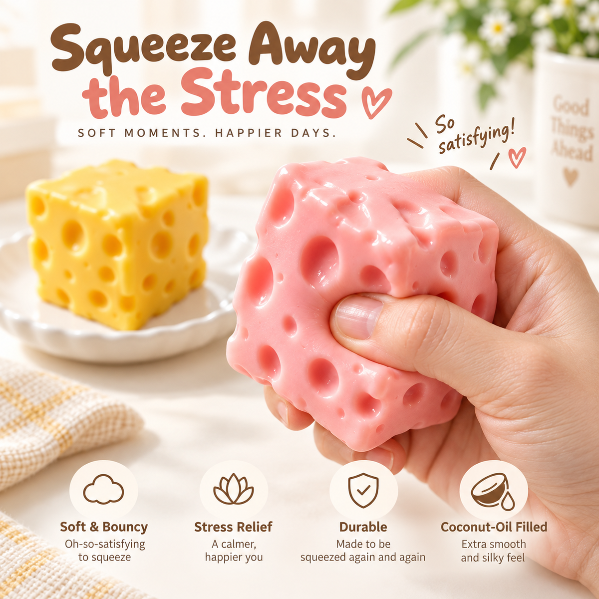 HeyJudee x Tongle Coconut Oil Cheese Squishy